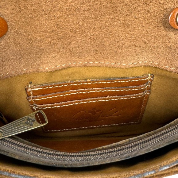 Patricia Nash Torri Tooled Brown Leather Crossbody Bag Boho Retro Floral Small - Picture 8 of 8